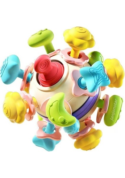 Manhattan Atomik Ball Space Toothpaste Grip Ball Baby Tooth Grinding Soft Glue Boiling Grip Training Toy (Yurt Dışından)