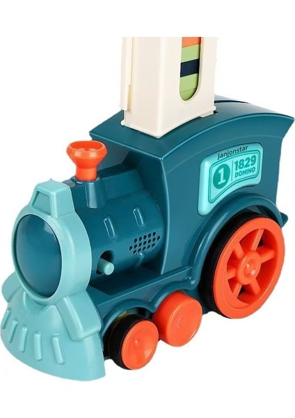 Domino Elektrik Tren Binası Blokları Otomatik Kart Işlenmesi ve Yerleştirme Enlightenment Bulmaca Binası Blokları Oyun Aracı (Yurt Dışından)
