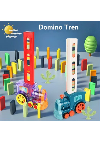 Domino Elektrik Tren Binası Blokları Otomatik Kart Işlenmesi ve Yerleştirme Enlightenment Bulmaca Binası Blokları Oyun Aracı (Yurt Dışından)