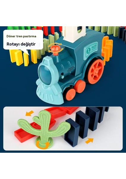 Domino Elektrik Tren Binası Blokları Otomatik Kart Işlenmesi ve Yerleştirme Enlightenment Bulmaca Binası Blokları Oyun Aracı (Yurt Dışından)