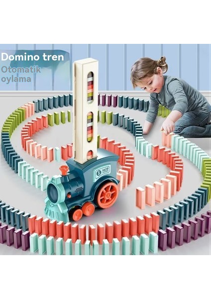 Domino Elektrik Tren Binası Blokları Otomatik Kart Işlenmesi ve Yerleştirme Enlightenment Bulmaca Binası Blokları Oyun Aracı (Yurt Dışından)