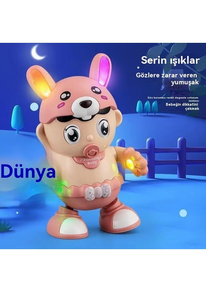 Elektrik Dans Eden Küçük Tatlı Bebek Atıştırıcı Karton Küçük Tatlı Tavşan Şarkı S Öyleyebilir ve Kör Gözler, Küçük Bebek Robot, Çocukların Oyuncağı. (Yurt Dışından) indirimleri