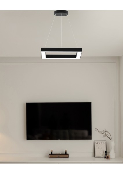 Quattro (Siyah Kasa, Doğal Beyaz) Ledli Modern Sarkıt LED Avize