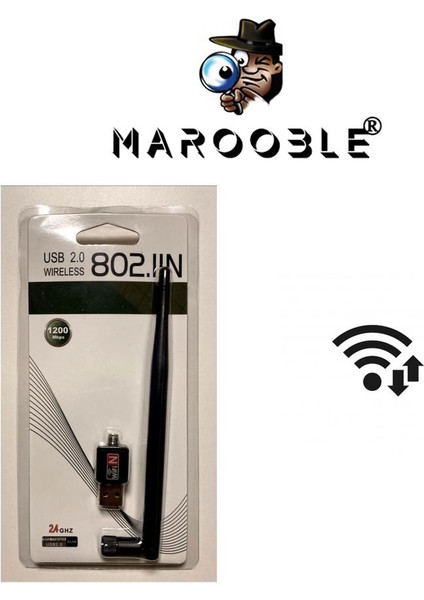 1200 Mbps Alıcıları Uyumlu USB Wifi Anten Wifi 5 Dbi Çubuk Antenli Model 2.4ghz