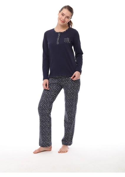 1544 Kadın Uzun Kollu Pijama Takım