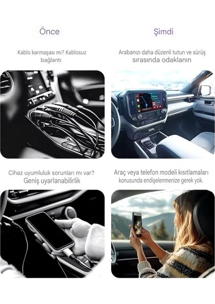 Carplay Araba Için Multi Medya Oynatıcı Mini Kablosuz Ikisi Bir Arada Androit Ios Otomatik Bağlanti modelleri