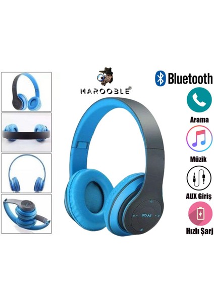Ekonomik Wireless P47 Katlanabilir Bluetooth Kablosuz Kulaklık