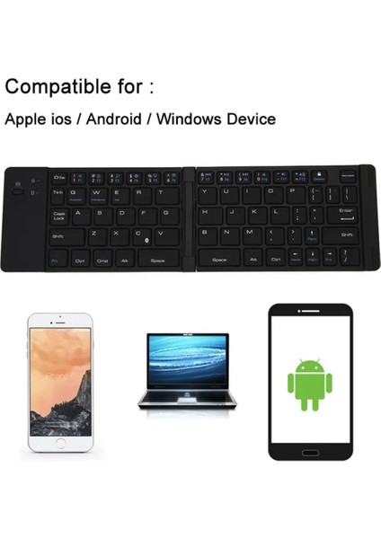 Beyaz Katlanabilir Bluetooth Klavye Telefon Tablet Bilgisayara Uyumlu modelleri