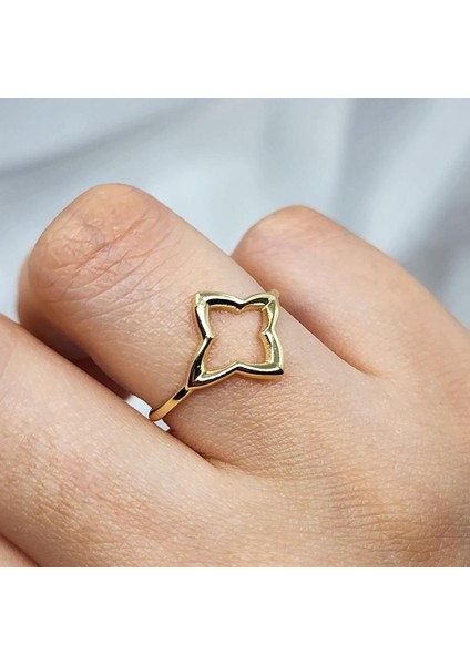 Altın Yüzük - Dört Yapraklı Zarif Yonca 14 Ayar Altın Yüzük fiyatları