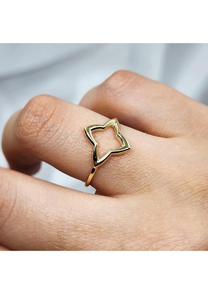 Altın Yüzük - Dört Yapraklı Zarif Yonca 14 Ayar Altın Yüzük fırsatları