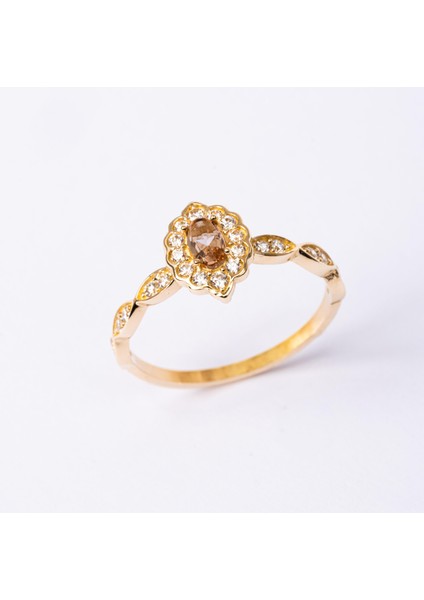 Altın Yüzük - Altın Yüzük - Oval Zultanit Taşlı Yanları Zirkon Taşlarla Süslemeli 14 Ayar Altın Kadın Yüzük fiyatları