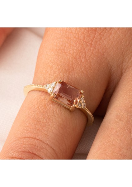 Altın Yüzük - 14 Ayar Altın Oval Zümrüt Kesim Zultanit Taşlı Evlilik Teklifi Yüzüğü fırsatları