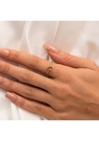 Altın Yüzük - Altın Yüzük - 0.60 Karat Zultanit Taşlı Kalp Tektaş Evlilik Teklifi 14 Ayar Altın Yüzük indirimleri