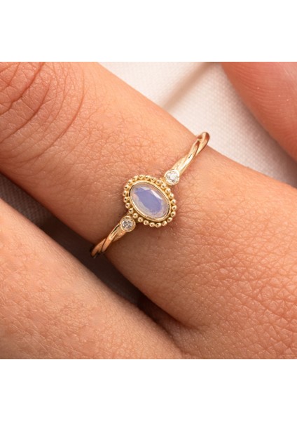 Altın Yüzük - Altın Yüzük - 0.50 Karat Pembe Kuvars Taşlı Modern 14 Ayar Altın Evlilik Teklifi Yüzüğü modelleri