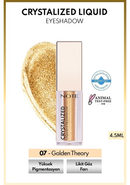Crystalized Liquid Eyeshadow Likit Metalik Göz Farı - 07 Golden Theory