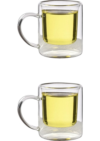 Çift Cidarlı Borosilikat Cam - Kahve - Bitki Çayı Kupası 200 Ml x 2 adet 1837