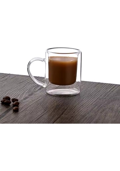 Çift Cidarlı Borosilikat Cam - Kahve - Bitki Çayı Kupası 200 Ml x 2 adet 1837