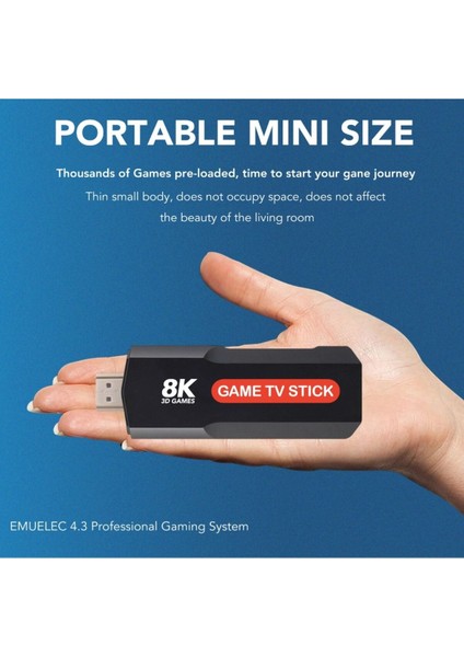 Q9 Game Tv Stick 8k Uyumlu Çift Sistem Android Tvbox ve Oyun Kutusu 3D