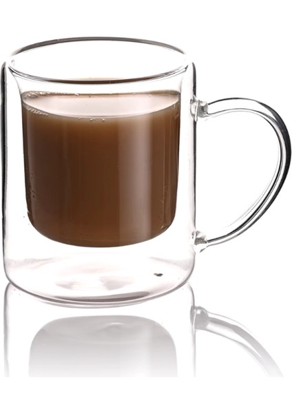 Çift Cidarlı Borosilikat Cam - Kahve - Bitki Çayı Kupası 200 Ml x 3 Adet 1837