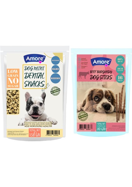 Mantı Mini-Dental Köpek Ödülü 158 gr Ağız Kokusu, Diş Sağlığı, 16LI Beef Ödül Çubuğu Sticks