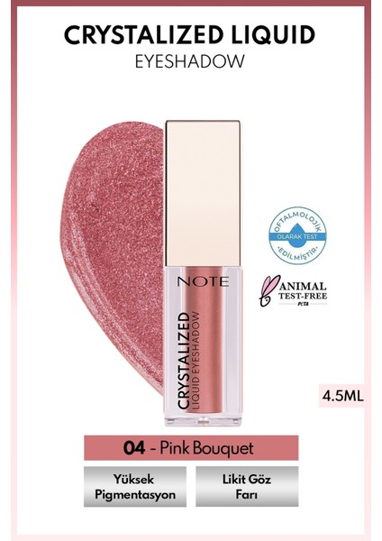Crystalized Liquid Eyeshadow Likit Metalik Göz Farı - 04 Pink Bouquet