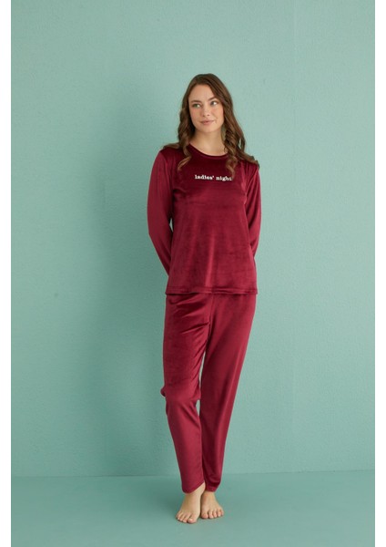 13166-12 Kadın Ladles Night Kadife Pijama Takım fiyatları