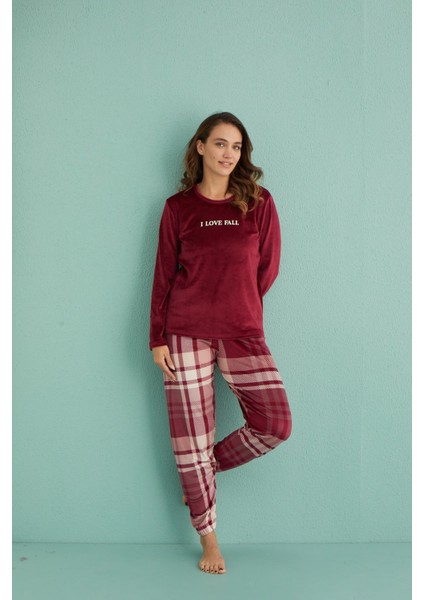 13312-1 Kadın Love Fall Kadife Pijama Takım fiyatları