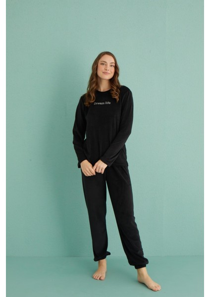 13164-10 Kadın Dream Life Kadife Pijama Takım modelleri