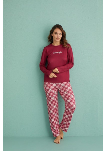 14102-12 Kadın Moonlight Termal Uzun Kollu Pijama Takım