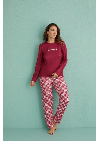 14102-12 Kadın Moonlight Termal Uzun Kollu Pijama Takım