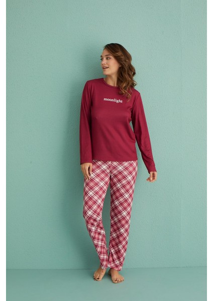 14102-12 Kadın Moonlight Termal Uzun Kollu Pijama Takım