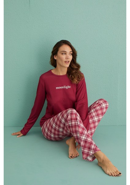 14102-12 Kadın Moonlight Termal Uzun Kollu Pijama Takım