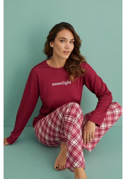 14102-12 Kadın Moonlight Termal Uzun Kollu Pijama Takım