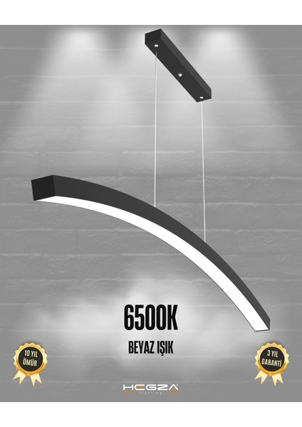 Luna (Siyah Kasa, Beyaz Işık) Ledli Modern Sarkıt LED Avize