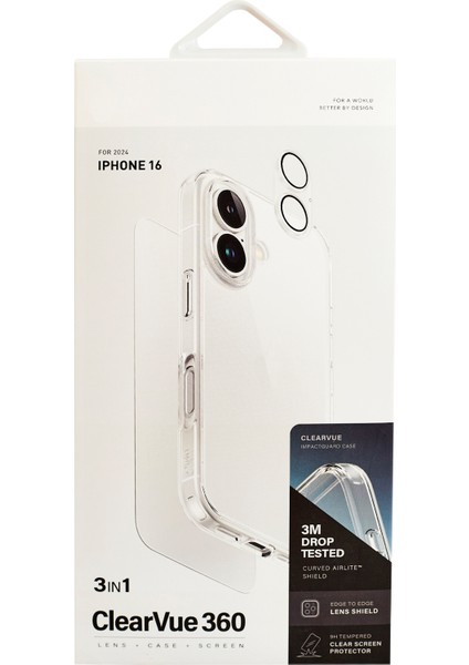 iPhone 16 Süper 3 Lü Koruma Seti Ekran Koruyucu + Kılıf + Lens Koruyucu