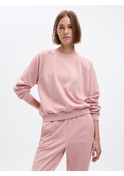 Kadın Pembe Vintage Soft Raglan Sweatshirt