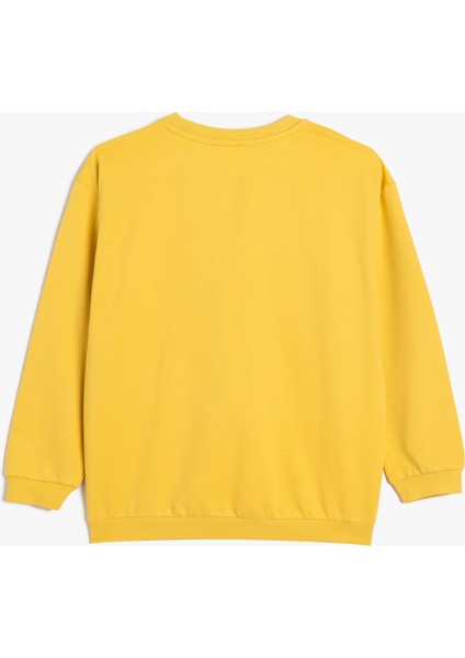 Oversize Sweatshirt Uzun Kollu Bisiklet Yaka Cep Detaylı Pamuklu fiyatları