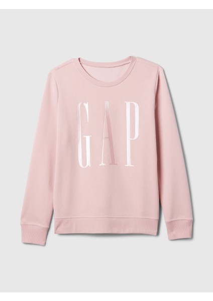 Kadın Pembe  Logo Relaxed Fleece Sweatshirt