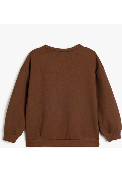 Zımba Detaylı Sweatshirt Uzun Kollu Bisiklet Yaka Şardonlu fiyatları
