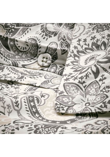 Çift Kişilik Nevresim Seti, Gri-Beyaz, 240x220/50x60 Cm fırsatları