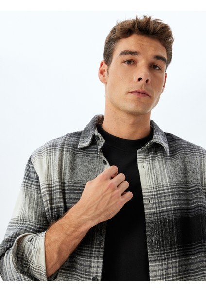 Oduncu Gömleği Uzun Kollu Pamuk Karışımlı