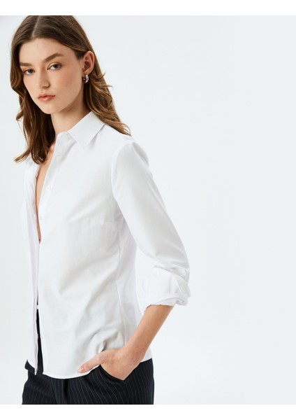Regular Fit Pamuk Karışımlı Uzun Kollu Klasik Gömlek fiyatları