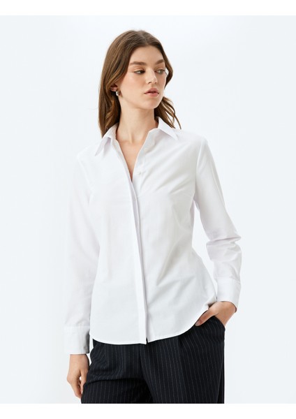 Regular Fit Pamuk Karışımlı Uzun Kollu Klasik Gömlek modelleri