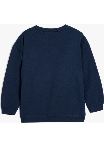Sweatshirt Köpek Işlemeli Bisiklet Yaka Uzun Kollu fiyatları