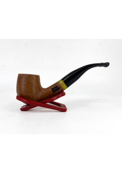 Bent Apple Briar (Gül Kökü) 9 mm Filtreli El Yapımı Pipo - Kahverengi 1748