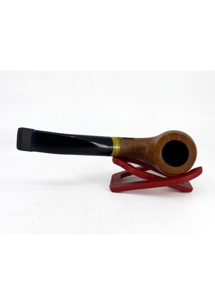 Bent Apple Briar (Gül Kökü) 9 mm Filtreli El Yapımı Pipo - Kahverengi 1748