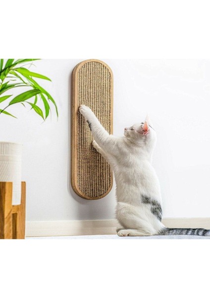 Bej Ahşap Duvara Monte Kedi Tırmalama Tahtası, Şık ve Doğal Tasarım