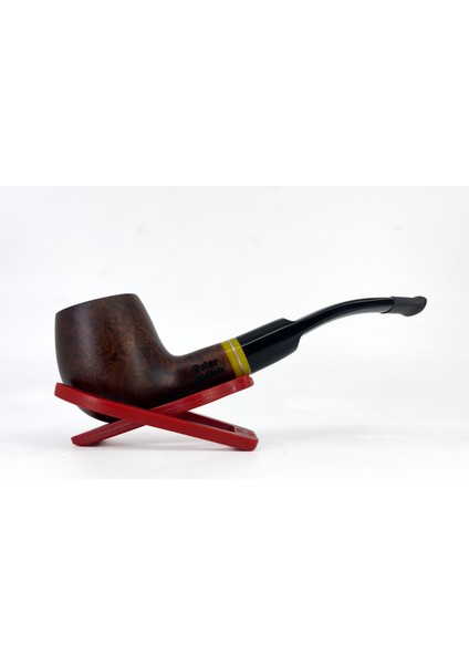 Half Bent Apple Briar (Gül Kökü) 9 mm Filtreli El Yapımı Pipo - Kahverengi 1743