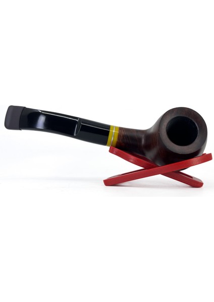 Half Bent Apple Briar (Gül Kökü) 9 mm Filtreli El Yapımı Pipo - Kahverengi 1743