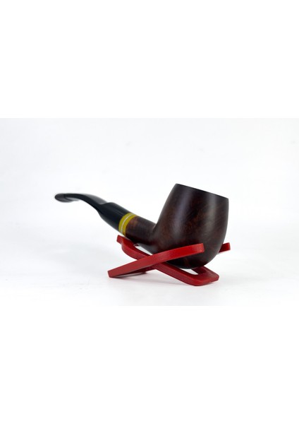 Half Bent Apple Briar (Gül Kökü) 9 mm Filtreli El Yapımı Pipo - Kahverengi 1743